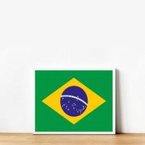 Quadro Decorativo Bandeira Brasil 33X24Cm