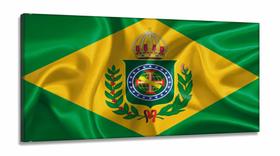 Quadro Decorativo Bandeira Brasil Império 130x60 em Tecido Canvas