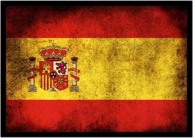 Quadro Decorativo Bandeira Da Espanha Manto País Salas Lojas Escritório Quartos Com Moldura RC004 Quadro Decorativo Bandeira Da Espanha Manto País Salas Lojas Escritório Quartos Com Moldura RC004