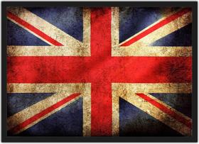 Quadro Decorativo Bandeira Da Inglaterra Com Moldura Decorações Interiores