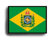 Quadro Decorativo Bandeira da Monarquia Brasileira com Moldura E Acetato Tamanho A3