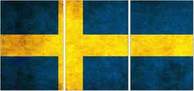 Quadro Decorativo Bandeira Da Suécia Países Decoração Quartos Sala