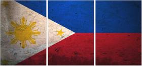 Quadro Decorativo Bandeira das Filipinas Países Decoração Quartos Sala