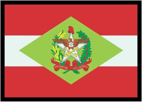 Quadro Decorativo Bandeira De Santa Catarina Escritórios Salas Lojas Quartos Com Moldura RC047