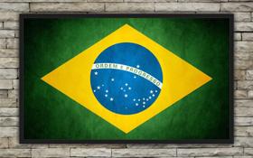 Quadro Decorativo Bandeira Do Brasil Com Moldura TT001