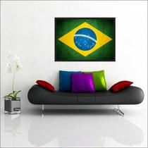Quadro Decorativo Bandeira Do Brasil Decoração Com Moldura Quadro Decorativo Bandeira Do Brasil Decoração Com Moldura