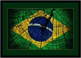Quadro Decorativo Bandeira Do Brasil Emblema País Salas Escritórios Lojas Quartos Com Moldura RC033 Quadro Decorativo Bandeira Do Brasil Emblema País Salas Escritórios Lojas Quartos Com Moldura RC033
