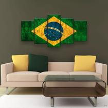 Quadro Decorativo Bandeira Do Brasil Hd 129x61 Quarto Sala