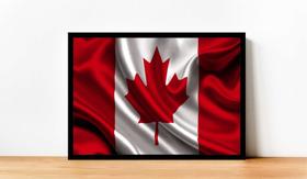 Quadro Decorativo Bandeira Do Canadá Casa País Salas Lojas Escritório Quartos Com Moldura RC030