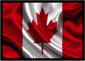 Quadro Decorativo Bandeira Do Canadá Casa País Salas Lojas Escritório Quartos Com Moldura RC030 Quadro Decorativo Bandeira Do Canadá Casa País Salas Lojas Escritório Quartos Com Moldura RC030