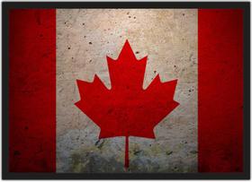 Quadro Decorativo Bandeira Do Canadá Com Moldura Decorações Interiores