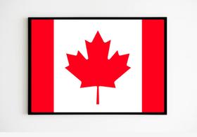 Quadro Decorativo Bandeira do Canadá com Moldura E Acetato Tamanho A3