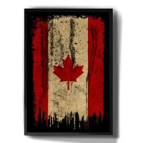 Quadro Decorativo Bandeira Do Canada Desgastada Arte