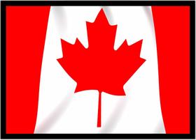 Quadro Decorativo Bandeira Do Canadá Manto País Salas Lojas Escritório Quartos Com Moldura RC003