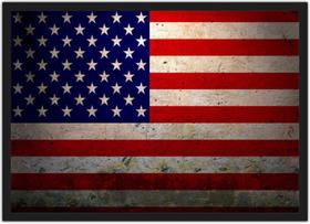 Quadro Decorativo Bandeira Dos Estados Unidos Com Moldura Decorações Interiores