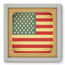 Quadro Decorativo - Bandeira Estados Unidos - 22cm x 22cm - 240qdmb