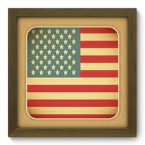 Quadro Decorativo - Bandeira Estados Unidos - 22cm x 22cm - 240qdmm