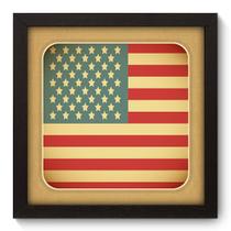 Quadro Decorativo - Bandeira Estados Unidos - 22cm x 22cm - 240qdmp