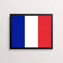 Quadro Decorativo Bandeira França 24x18cm - com vidro