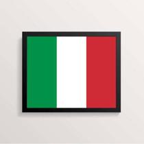 Quadro Decorativo Bandeira Itália 45X34Cm Moldura Branca