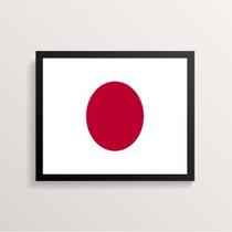 Quadro Decorativo Bandeira Japão 33X24Cm - Com Vidro