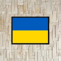 Quadro Decorativo Bandeira Ucrânia 45x34cm Quadro Decorativo Bandeira Ucrânia 45x34cm