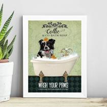 Quadro Decorativo Banheiro Border Collie 24x18cm