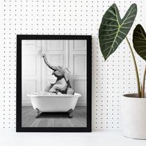 Quadro Decorativo Banheiro- Elefante Banheira 24X18Cm