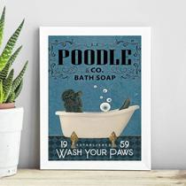 Quadro Decorativo Banheiro Poodle 33x24cm