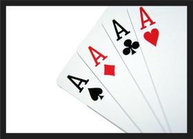 Quadro Decorativo Baralho Cartas Naipes Canastra Decoração Com Moldura