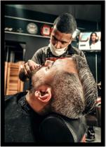 Quadro Decorativo Barbearia Barber Shop Cabeleireiro Com Moldura RC008