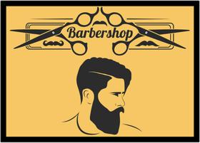 Quadro Decorativo Barbearia Barber Shop Fundo Dourado Com Moldura RC013 Quadro Decorativo Barbearia Barber Shop Fundo Dourado Com Moldura RC013