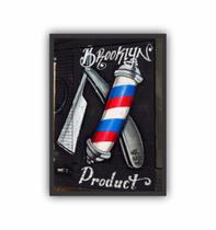 Quadro Decorativo Barbearia Pole Navalha