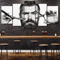 Quadro Decorativo Barber Shop Salao Preto Branco Bar Pub Hd