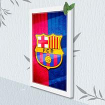 Quadro Decorativo Barcelona FC + Vidro 33x25 Escritório Sala Quadro Decorativo Barcelona FC + Vidro 33x25 Escritório Sala