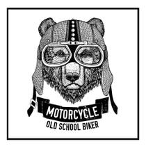 Quadro Decorativo Barcelona Motorcycle Urso Pb 30X30 Cm Quadro Decorativo Barcelona Motorcycle Urso Pb 30X30 Cm