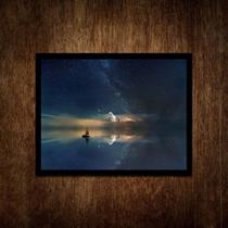 Quadro Decorativo Barco A Deriva- Céu Estrelado 24x18cm - com vidro