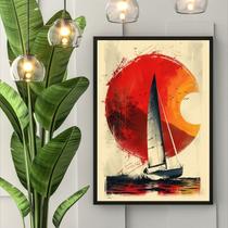 Quadro Decorativo Barco A Vela 24x18cm