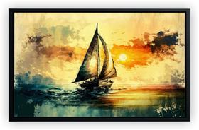 Quadro Decorativo Barco Abstrato Escritórios Salas Tela Canvas Premium G01