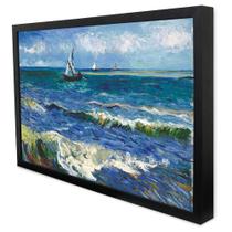 Quadro Decorativo Barcos de Pesca no Mar - Van Gogh em Moldura Caixa
