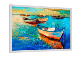 Quadro decorativo - Barcos em harmonia - Slim s/ Vidro