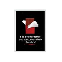 Quadro Decorativo Barra De Chocolate 24X18 Com Vidro - Preta
