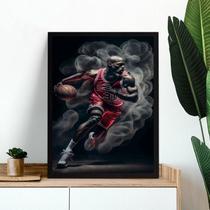 Quadro Decorativo Basquete - Jogador 33X24Cm - Com Vidro