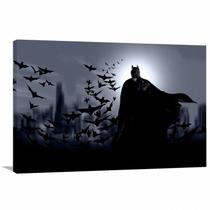 Quadro decorativo Batman Heróis Gotham com Tela em Tecido Quadro decorativo Batman Heróis Gotham com Tela em Tecido