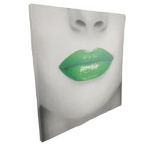 Quadro Decorativo Batom Verde Boca Textura Moldura 40x40 Lipstick Decoraçao Casa Quarto Sala Recepçao Enfeite Quadro Decorativo Batom Verde Boca Textura Moldura 40x40 Lipstick Decoraçao Casa Quarto Sala Recepçao Enfeite