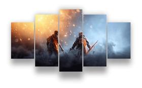 Quadro Decorativo Battlefield 1 Sala Quarto Mosaico 5 Peças