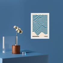 Quadro Decorativo Bauhaus Azul - Ondas 33x24cm
