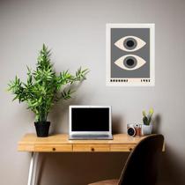 Quadro Decorativo Bauhaus Olhos Cinza 24X18Cm - Com Vidro Quadro Decorativo Bauhaus Olhos Cinza 24X18Cm - Com Vidro