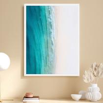 Quadro Decorativo Beach Moldura Branca