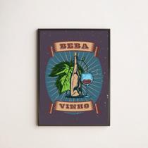 Quadro Decorativo Beba Vinho 24x18cm - com vidro Quadro Decorativo Beba Vinho 24x18cm - com vidro